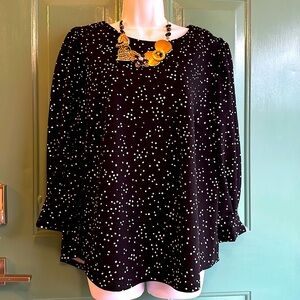 Melloday XL black and white 3/4 sleeve blouse